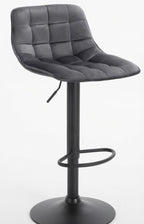 Tabouret de Bar Velours Gris Capitonné – Avelio