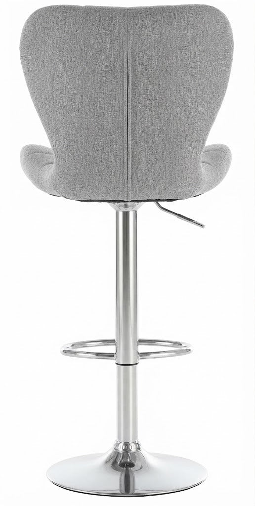 Tabouret de Bar Tissu Gris Pivotant – Elvano