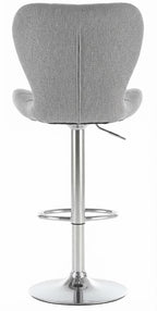 Tabouret de Bar Tissu Gris Pivotant – Elvano