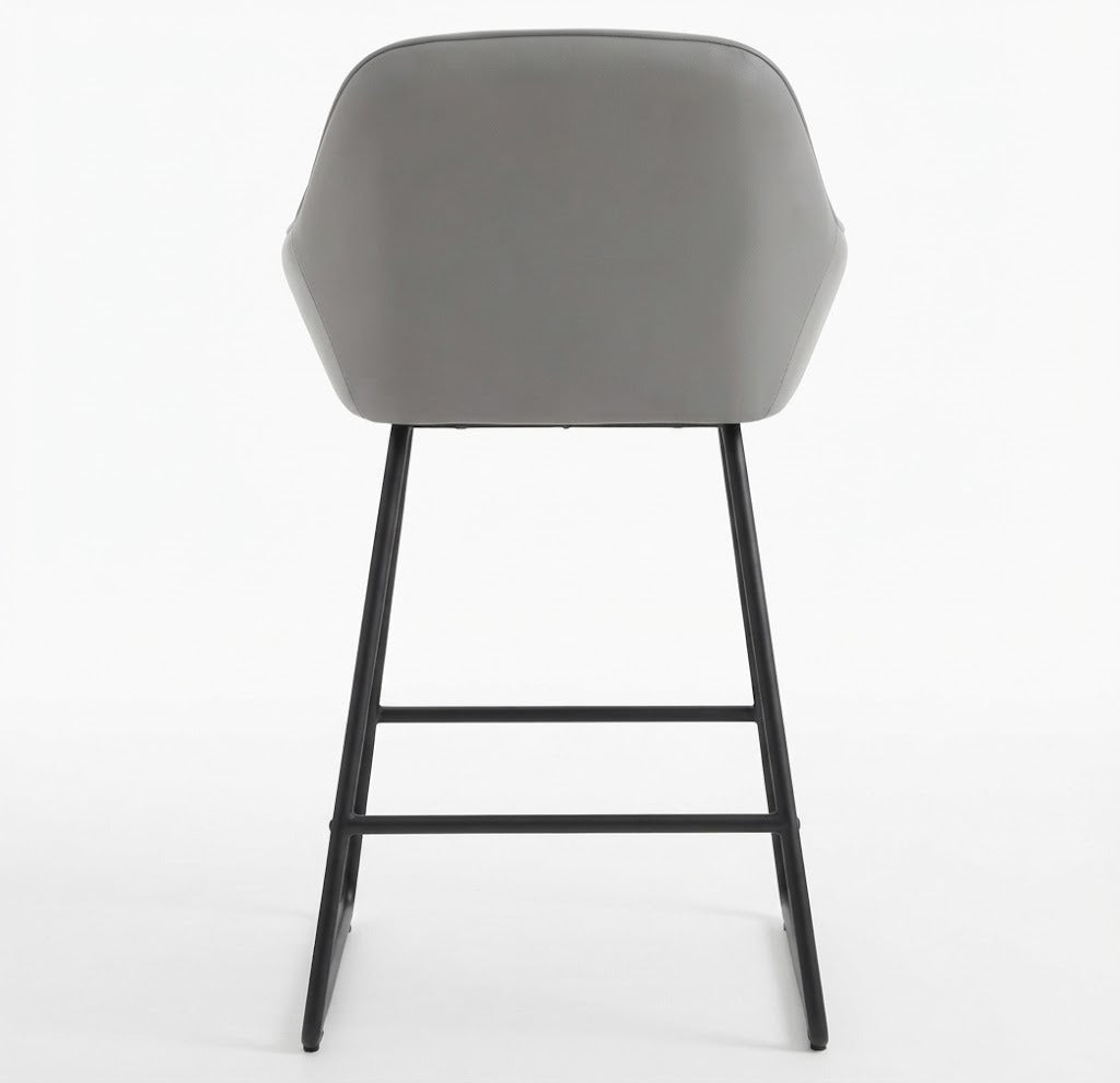 Tabouret de Bar Velours Gris avec Accoudoirs – Arvello