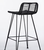 Tabouret de Bar Rotin Noir – Kaïro